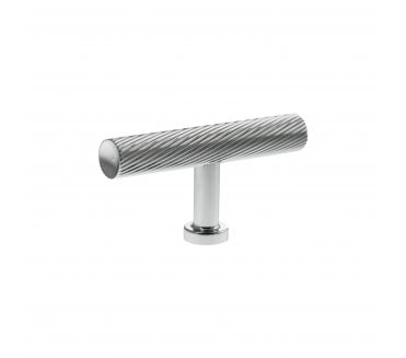 Millhouse Brass MHCS1675PC Paddington Spiral T-Bar Cabinet Knob - 75mm - Polished Chrome
