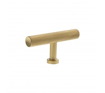 Millhouse Brass MHCS1675SB Paddington Spiral T-Bar Cabinet Knob - 75mm - Satin Brass