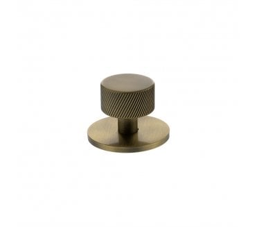 Millhouse Brass MHCSB1532AB Paddington Spiral Round Cabinet Knob On Rose - 32mm - Antique Brass