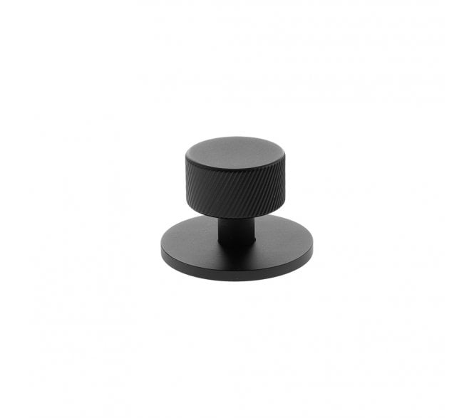 Millhouse Brass MHCSB1532MB Paddington Spiral Round Cabinet Knob On Rose - 32mm - Matt Black