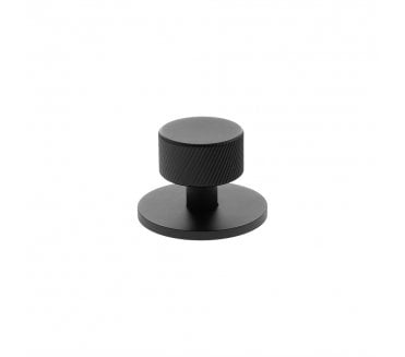 Millhouse Brass MHCSB1532MB Paddington Spiral Round Cabinet Knob On Rose - 32mm - Matt Black