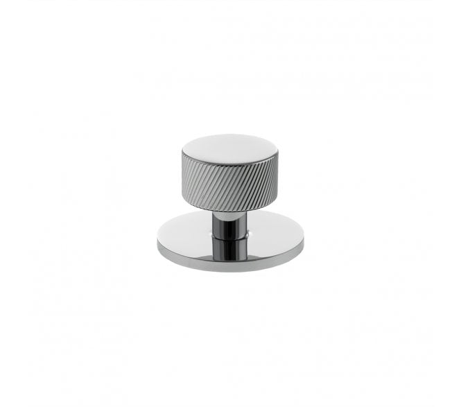 Millhouse Brass MHCSB1532PC Paddington Spiral Round Cabinet Knob On Rose - 32mm - Polished Chrome