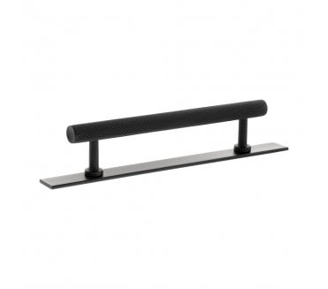 Millhouse Brass MHCSB17 Paddington Spiral T-Bar Cabinet Pull Handles On Backplate - Matt Black