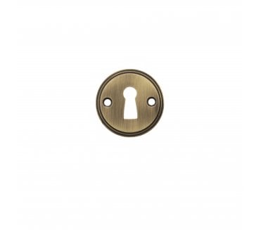 Millhouse Brass Solid Brass Open Key Hole Escutcheon - Antique Brass (Pair)
