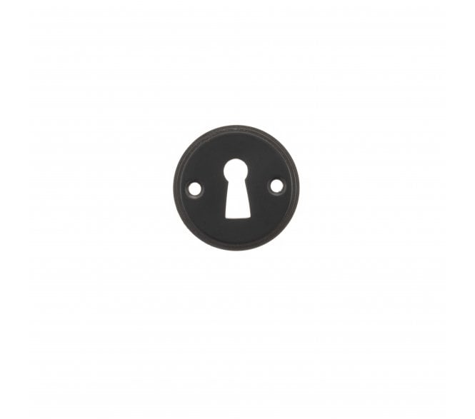 Millhouse Brass Solid Brass Open Key Hole Escutcheon - Matt Black (Pair)