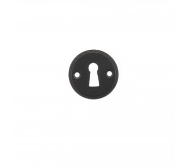 Millhouse Brass Solid Brass Open Key Hole Escutcheon - Matt Black (Pair)