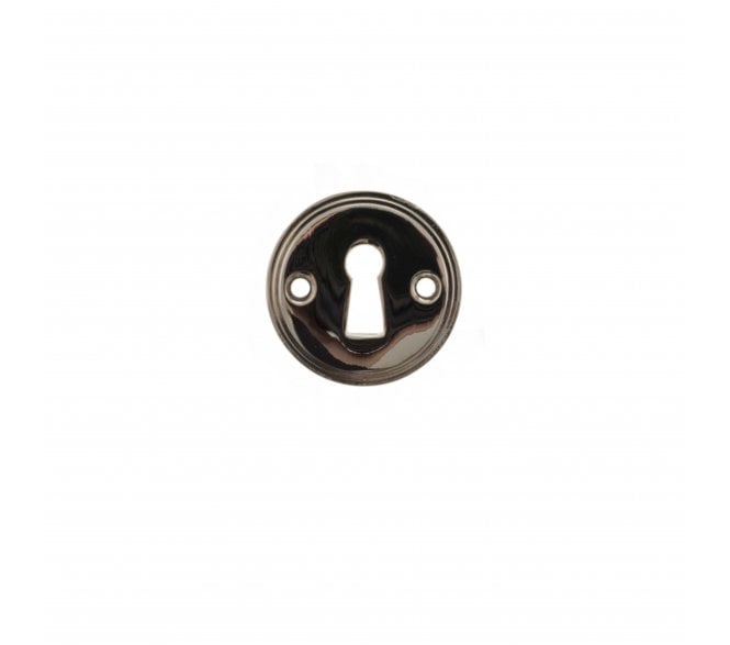 Millhouse Brass Solid Brass Open Key Hole Escutcheon - Polished Nickel (Pair)