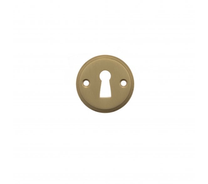 Millhouse Brass Solid Brass Open Key Hole Escutcheon - Satin Brass (Pair)
