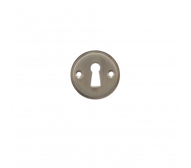 Millhouse Brass Solid Brass Open Key Hole Escutcheon - Satin Nickel (Pair)