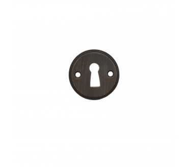 Millhouse Brass Solid Brass Open Key Hole Escutcheon - Urban Dark Bronze (Pair)