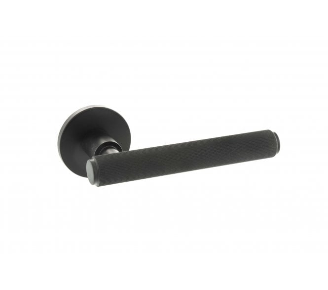Millhouse Brass Stephenson Designer Lever on 5mm Slimline Round Rose - Matt Black