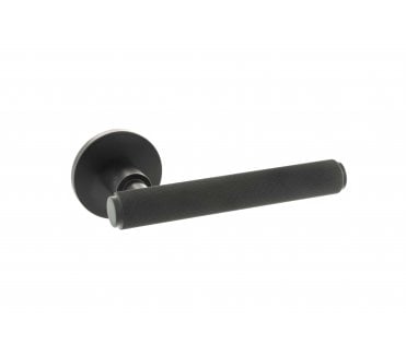 Millhouse Brass Stephenson Designer Lever on 5mm Slimline Round Rose - Matt Black