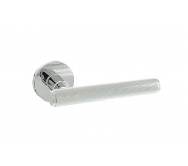 Millhouse Brass Stephenson Designer Lever on 5mm Slimline Round Rose - Polished Chrome