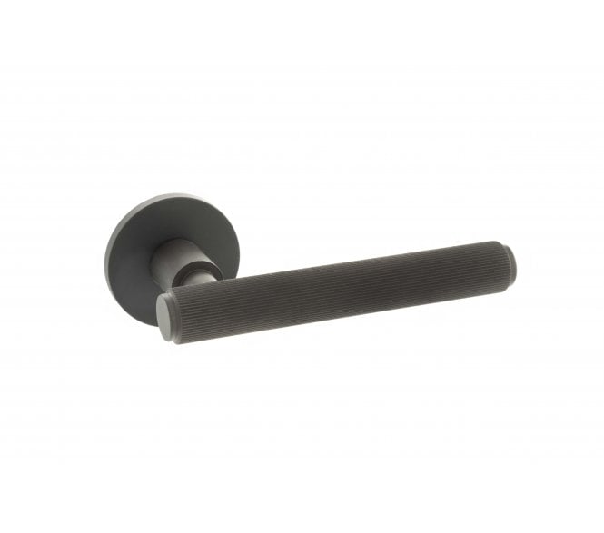 Millhouse Brass Stephenson Designer Lever on 5mm Slimline Round Rose - Urban Dark Bronze
