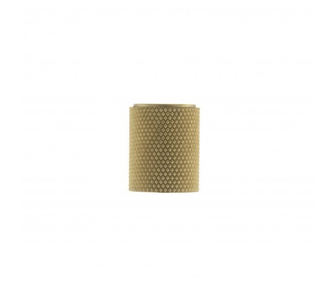 Millhouse Brass Watson Cylinder Knurled Cabinet Knob - 20mm - Satin Brass