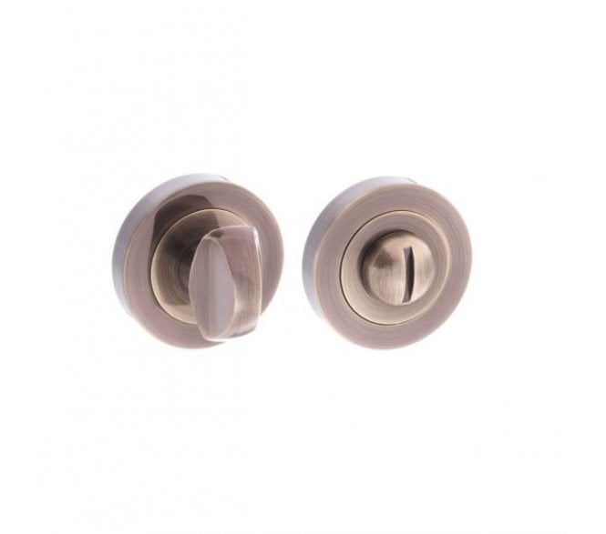 Old English Bathroom Turn & Release Set - Antique Brass