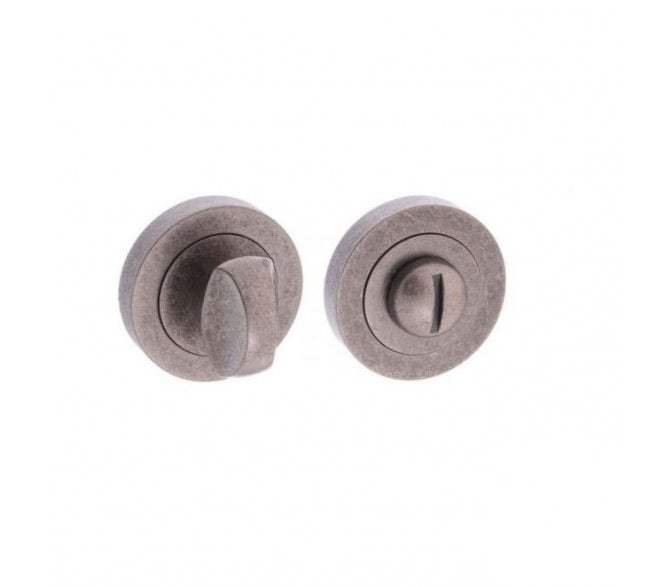 Old English Bathroom Turn & Release Set - Distressed Silver