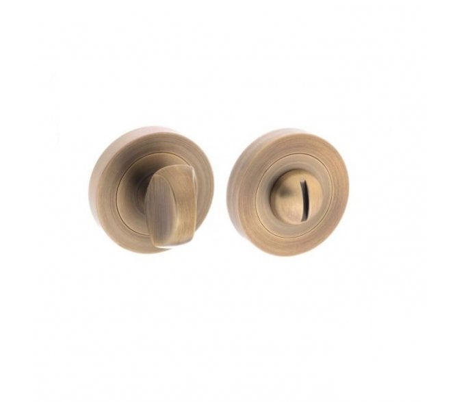 Old English Bathroom Turn & Release Set - Matt Antique Brass