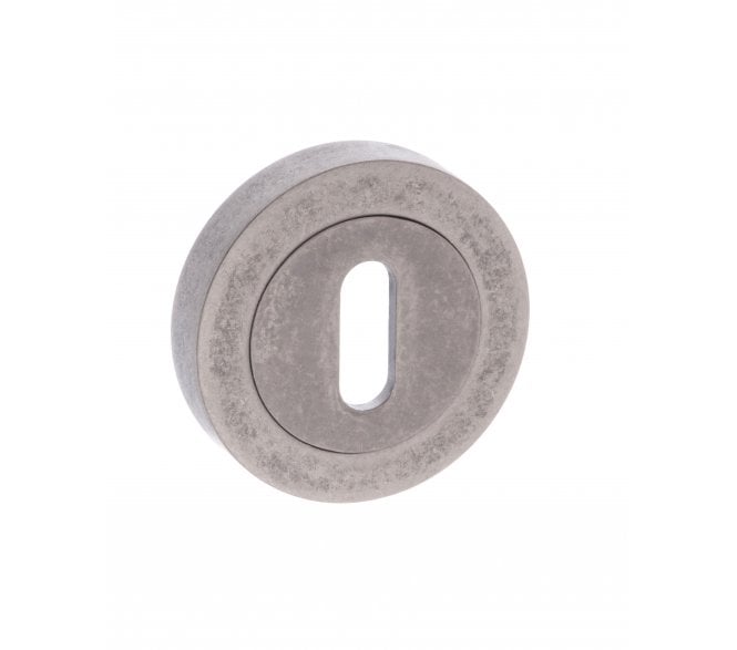 Old English Keyhole Escutcheons  (Pair) - Distressed Silver
