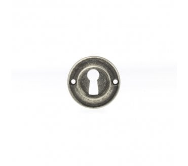 Old English Keyhole Escutcheons (Pair) - Distressed Silver
