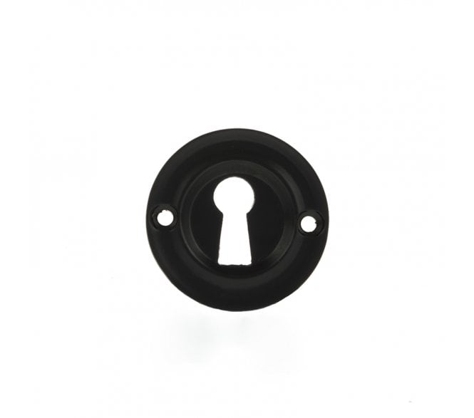 Old English Keyhole Escutcheons (Pair) - Matt Black