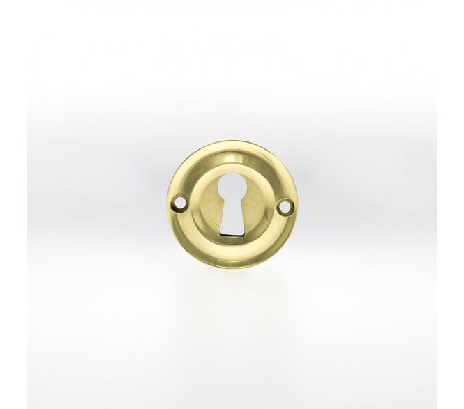 Old English Keyhole Escutcheons (Pair) - Polished Brass