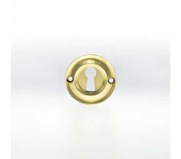 Old English Keyhole Escutcheons (Pair) - Polished Brass