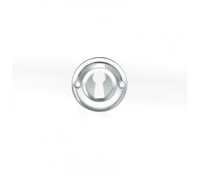 Old English Keyhole Escutcheons (Pair) - Polished Chrome