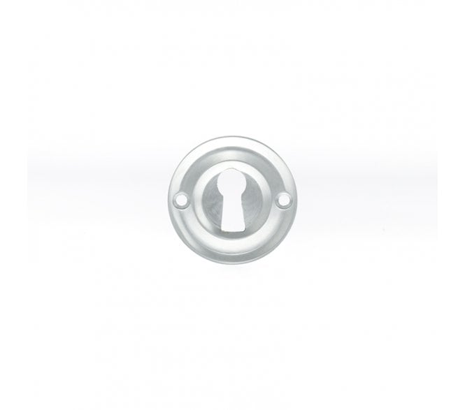 Old English Keyhole Escutcheons (Pair) - Satin Chrome