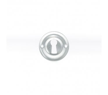 Old English Keyhole Escutcheons (Pair) - Satin Chrome