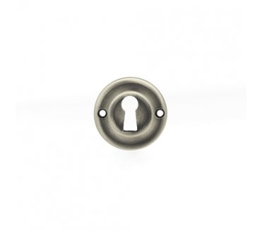 Old English Keyhole Radius Escutcheons (Pair) - Matt Gun Metal