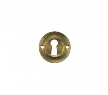 Old English Keyhole Radius Escutcheons (Pair) - Satin Brass