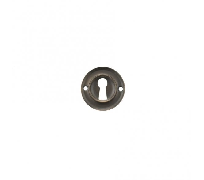 Old English Keyhole Radius Escutcheons (Pair) - Urban Dark Bronze