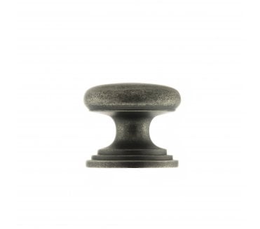 Old English Lincoln Solid Brass Victorian Cabinet Knob - Distressed Silver