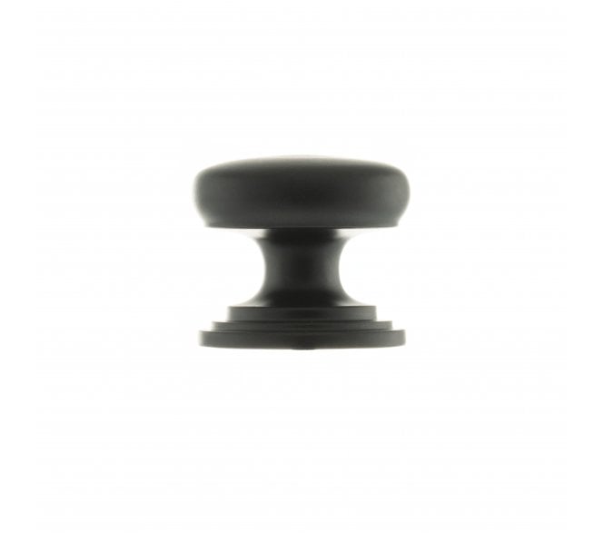 Old English Lincoln Solid Brass Victorian Cabinet Knob - Matt Black