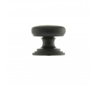 Old English Lincoln Solid Brass Victorian Cabinet Knob - Matt Black