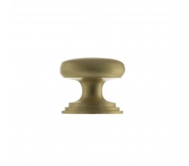 Old English Lincoln Solid Brass Victorian Cabinet Knob - Satin Brass