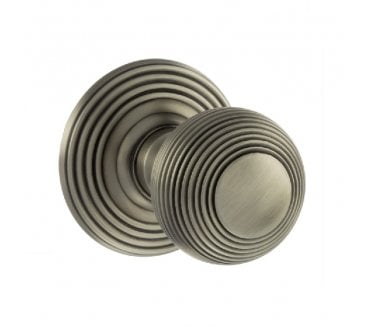 Old English OE50 Reeded Solid Brass Door Knobs - Matt Gun Metal