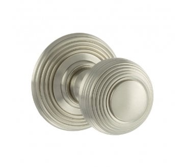 Old English OE50 Reeded Solid Brass Door Knobs - Satin Nickel