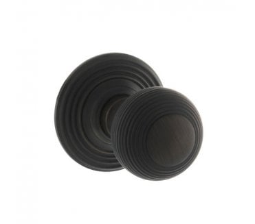 Old English OE50 Reeded Solid Brass Door Knobs - Urban Dark Bronze