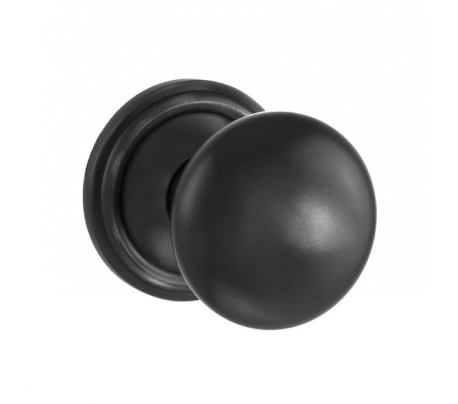 Old English OE58 Mushroom Solid Brass Door Knobs - Black Nickel