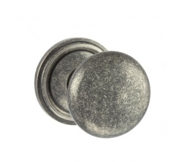 Old English OE58 Mushroom Solid Brass Door Knobs - Distressed Silver