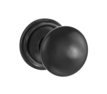 Old English OE58 Mushroom Solid Brass Door Knobs - Matt Black