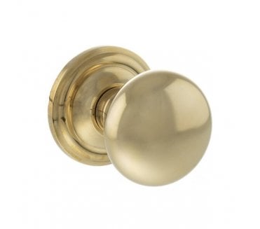 Old English OE58 Mushroom Solid Brass Door Knobs - Polished Brass