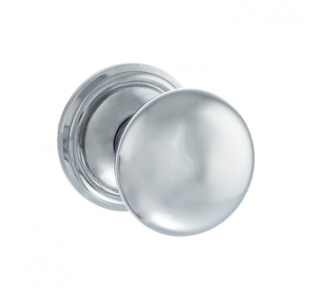 Old English OE58 Mushroom Solid Brass Door Knobs - Polished Chrome