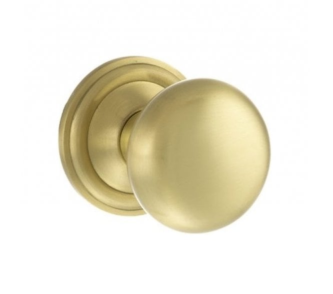 Old English OE58 Mushroom Solid Brass Door Knobs - Satin Brass