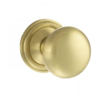 Old English OE58 Mushroom Solid Brass Door Knobs - Satin Brass