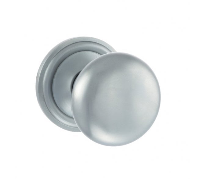 Old English OE58 Mushroom Solid Brass Door Knobs - Satin Chrome