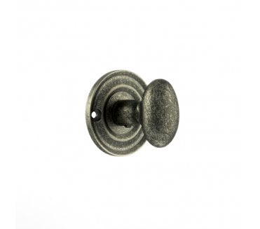 Old English Small Oval Bathroom Turn & Release - Distressed Silver