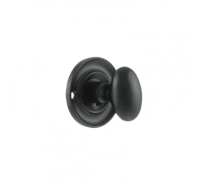 Old English Small Oval Bathroom Turn & Release - Matt Black